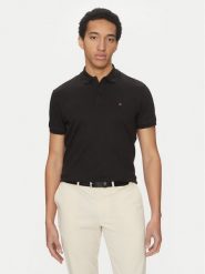 Tommy Hilfiger Polo Essential MW0MW35585 Czarny Regular Fit. Czarne koszulki polo Tommy Hilfiger, l, bez wzorów, z bawełny, bez kołnierzyka, bez ramiączek. Za 269.99 zł.