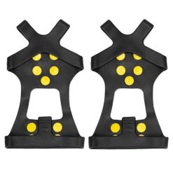 Raczki na buty turystyczne, antypoślizgowe nakładki kolce rozmiar 40-45 czarne. Czarne buty trekkingowe SPRINGOS, bez wzorów, bez zapięcia. Za 8.99 zł.