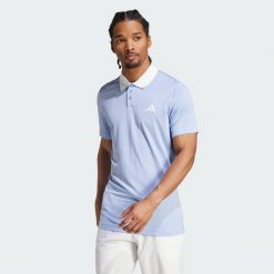 Koszulka Tennis FreeLift Polo. Niebieskie koszulki polo Adidas, l, bez wzorów, z materiału, bez kołnierzyka, bez ramiączek. Za 276.60 zł.