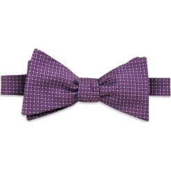 Fioletowa Elegancka Wiązana Mucha -EM Men's Accessories- Męska, Wrzosowa, w Drobny Rzucik. Fioletowe krawaty i muchy Em men's accessories, bez wzorów. Za 59.99 zł.