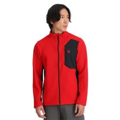Bluza męska Spyder Bandit Full Zip. Czerwone bluzy Spyder, na zimę, m, bez wzorów, bez kaptura. Za 649.99 zł.