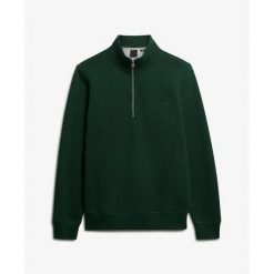 Sweter zapinany na zamek Superdry Henley. Zielone swetry nierozpinane Superdry, na zimę, m, bez wzorów, bez kołnierzyka, bez ramiączek. Za 326.65 zł.