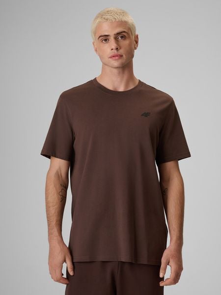 4F T-shirt regular gładki męski - brązowy XL. Brązowe t-shirty 4F, m, bez wzorów, z bawełny, bez kołnierzyka, bez ramiączek. Za 49.99 zł.