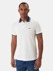 Armani Exchange Polo XM002350 AF10366 U0009 Biały Regular Fit. Białe koszulki polo Armani Exchange, m, bez wzorów, z bawełny, bez kołnierzyka, bez ramiączek. Za 379.99 zł.