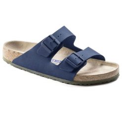Klapki męskie Birkenstock Arizona regular. Niebieskie klapki Birkenstock, z jeansu. Za 287.00 zł.