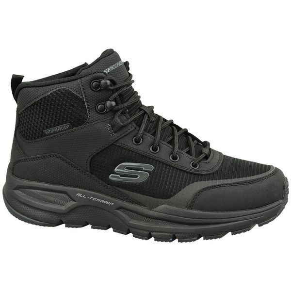 Buty trekkingowe męskie Skechers Escape Plan 20. Czarne buty trekkingowe Skechers, bez wzorów, z materiału, za kostkę, bez zapięcia. Za 339.99 zł.
