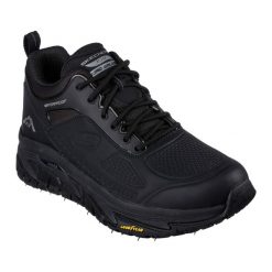Buty męskie SKECHERS Arch Fit Road Walker Pyles Peak. Czarne buty trekkingowe Skechers, bez wzorów, bez zapięcia, trekkingowe. Za 439.99 zł.
