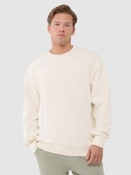 4F Bluza dresowa oversize nierozpinana bez kaptura męska - beżowa M. Brązowe bluzy 4F, m, bez wzorów, z bawełny, bez kaptura. W wyprzedaży za 89.99 zł.