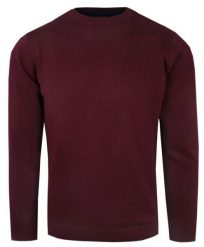 Męski Sweter z Okrągłym Dekoltem (U-Neck) - Alties - Bordowy. Czerwone swetry rozpinane Alties, l, bez wzorów, z bawełny, bez kołnierzyka, bez ramiączek. Za 159.00 zł.