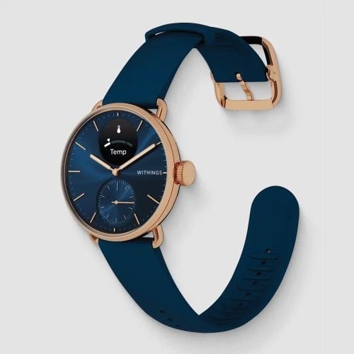 Zegarek Withings Scanwatch 2 - zegarek z funkcją EKG, pomiarem pulsu i SPO2 oraz mierzeniem aktywności fizycznej i snu (38mm, blue rose gold). Czerwone zegarki sportowe No name. Za 2,041.99 zł.
