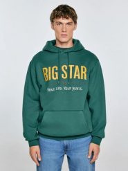 Bluza męska z kapturem z logo BIG STAR zielona Ashlyno 304. Zielone bluzy BIG STAR, l, bez wzorów, z dzianiny, z kapturem. Za 249.99 zł.