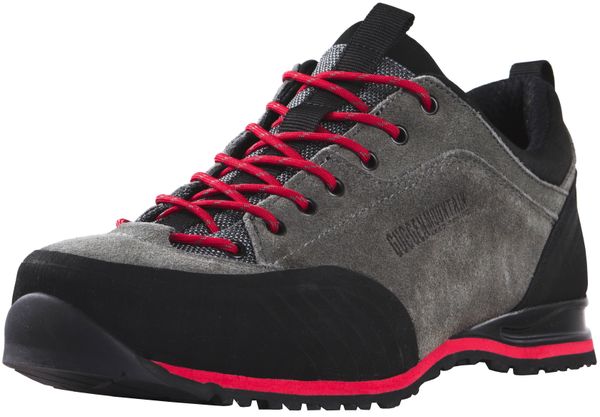 Męskie buty turystyczne wodoodporne z membraną i zamszem. Szare buty turystyczne GUGGEN MOUNTAIN, bez wzorów, z gumy, bez zapięcia, trekkingowe. Za 477.39 zł.