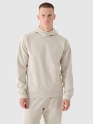 4F Bluza dresowa nierozpinana z kapturem męska - beżowa S. Brązowe bluzy z kapturem 4F, m, bez wzorów, z bawełny, z kapturem. W wyprzedaży za 99.99 zł.