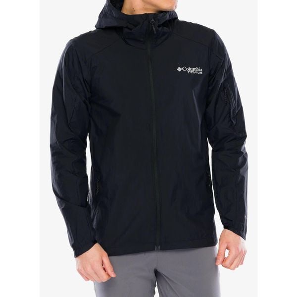 Kurtka przeciwwiatrowa męska Columbia Loop Trail II Windbreaker. Czarne kurtki Columbia, m, bez wzorów, z softshellu, bez kaptura. W wyprzedaży za 339.99 zł.