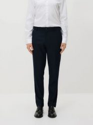 Spodnie garniturowe slim fit - granatowy. Niebieskie garnitury Reserved, bez wzorów, z elastanu. Za 169.99 zł.