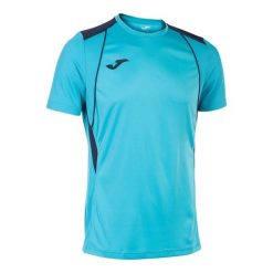 Jersey Joma Championship VII. Niebieskie t-shirty sportowe Joma, bez wzorów, z jersey, bez ramiączek, do piłki nożnej. Za 139.99 zł.