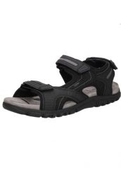 Sandały GEOX U SANDAL STRADA D Czarny. Czarne sandały Geox, z materiału, bez zapięcia. Za 455.00 zł.