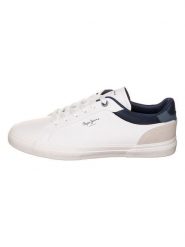 Pepe Jeans FOOTWEAR Sneakersy "Court" w kolorze biało-niebieskim rozmiar: 42. Białe buty sportowe casual Pepe Jeans FOOTWEAR, bez wzorów, z jeansu, bez zapięcia. Za 173.99 zł.