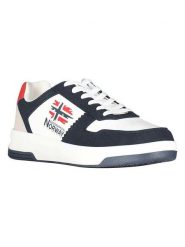 Geographical Norway Sneakersy "Orty" w kolorze biało-granatowym rozmiar: 43. Białe buty sportowe casual Geographical Norway, bez wzorów, bez zapięcia. Za 109.78 zł.