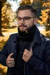 Komin zimowy męski Brødrene k2 czarny 9918. Czarne szaliki bez wzorów. Za 45.00 zł.
