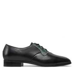 Półbuty Baldowski. Czarne eleganckie półbuty Baldowski, bez wzorów, bez obcasa, bez zapięcia. Za 539.99 zł.