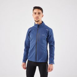 Kurtka do biegania męska Kiprun Run 900 Warm Regul. Niebieskie kurtki KIPRUN, m, bez wzorów, z materiału, bez kaptura. Za 299.99 zł.