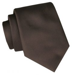 Klasyczny, Szeroki Krawat Męski CHATTIER - Brązowy. Brązowe krawaty i muchy Chattier, bez wzorów, z tkaniny. Za 49.00 zł.