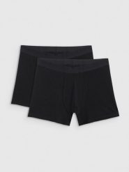 4F Bielizna bokserki (2-pack) męskie 4F x Robert Lewandowski - czarne S. Czarna bokserki 4F, m, bez wzorów, z bawełny. Za 89.99 zł.