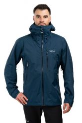 Kurtka trekkingowa męska Downpour Mountain. Szare kurtki RAB, m, bez wzorów, z hardshellu, bez kaptura. Za 899.99 zł.