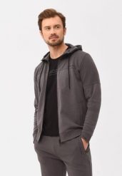 Bluza z kapturem B-KAMP. Szare bluzy z kapturem Volcano, m, bez wzorów, z bawełny, z kapturem. Za 169.99 zł.