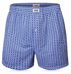 Męskie Bokserki Luźne, Majtki z Rozporkiem na Guzik - Pako Jeans - Niebieskie. Niebieskie bokserki Pako Jeans, l, bez wzorów, z bawełny. Za 33.00 zł.