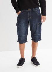 Lekkie długie bermudy dżinsowe Relaxed Fit. Niebieskie jeansy bonprix, m. Za 109.99 zł.