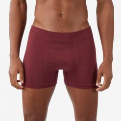 Bokserki trekkingowe męskie Forclaz MT900 merino. Brązowe bokserki FORCLAZ, m, bez wzorów, z elastanu. Za 99.99 zł.