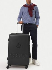 Beverly Hills Polo Club Walizka duża CEO-BHPC-L-003-08-BLACK Czarny. Czarne walizki Beverly Hills Polo Club, bez wzorów, z tworzywa sztucznego, duże. Za 399.99 zł.