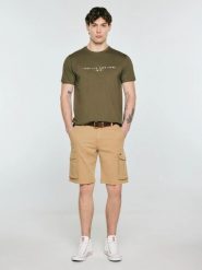 Koszulka męska z nadrukiem khaki Oliver 303. Zielone t-shirty BIG STAR, l, bez wzorów, z dzianiny, bez kołnierzyka, bez ramiączek. Za 99.99 zł.