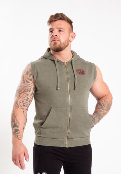 Silverdale Bluza z kapturem bez rękawów - zielony. Zielone bluzy z kapturem GORILLA WEAR, l, bez wzorów, z bawełny, z kapturem. Za 356.00 zł.