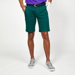 Spodenki do golfa chino męskie Inesis MW500. Zielone szorty INESIS, l, bez wzorów, z bawełny, sportowe. W wyprzedaży za 49.99 zł.