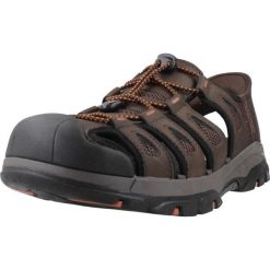 Sandały SKECHERS SLIP - INS TRESMEN NORVICK Brązowy. Brązowe sandały Skechers, z materiału, bez zapięcia. Za 314.99 zł.