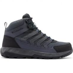 Buty trekkingowe męskie Columbia Strata Trail Mid. Szare buty turystyczne Columbia, na zimę, bez wzorów, z materiału, za kostkę, bez zapięcia, trekkingowe. Za 479.00 zł.