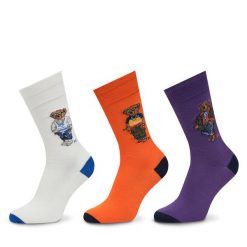 Zestaw 3 par wysokich skarpet męskich Polo Ralph Lauren. Skarpety Polo Ralph Lauren, bez wzorów. Za 189.99 zł.