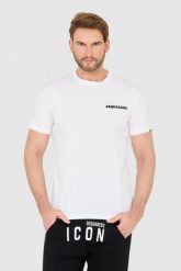 DSQUARED2 Biały bawełniany t-shirt z małym logo. Białe t-shirty Dsquared2, l, bez wzorów, z bawełny, bez kołnierzyka, bez ramiączek. W wyprzedaży za 699.99 zł.