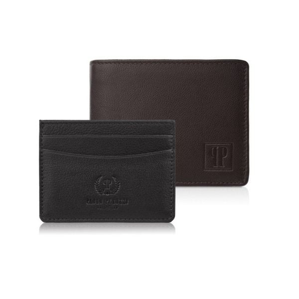 Zestaw prezentowy dla niego portfel męski skórzany T-67 i etui na karty T-151 Paolo Peruzzi ZUP-147-BR. Brązowe portfele Paolo Peruzzi, bez wzorów, z materiału. Za 79.00 zł.