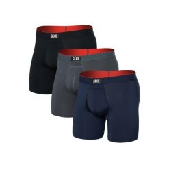 Bokserki - Multi-Sport Mesh - 3-pack - Turbulence/Navy/Czarny. Niebieskie bokserki Saxx, m, bez wzorów, z meshu. Za 373.20 zł.