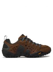 Merrell Trekkingi Intercept J598633 Brązowy. Brązowe buty trekkingowe Merrell, bez wzorów, z nubiku, bez zapięcia. Za 419.99 zł.