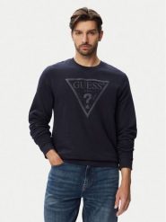 Guess Bluza M6YQ37 K4103 Granatowy Slim Fit. Niebieskie bluzy Guess, m, z aplikacjami, z bawełny, bez kaptura. Za 344.99 zł.