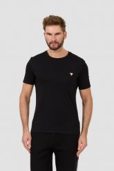 GUESS Czarny męski t-shirt Core Tee, Rozmiar M. Czarne t-shirty Guess, l, z aplikacjami, bez kołnierzyka, bez ramiączek. W wyprzedaży za 65.99 zł.