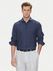 JOOP! Koszula 17 JSH-146Pai-W 30046075 Granatowy Slim Fit. Niebieskie koszule JOOP!, m, bez wzorów, ze lnu, bez kołnierzyka, bez ramiączek. Za 459.99 zł.