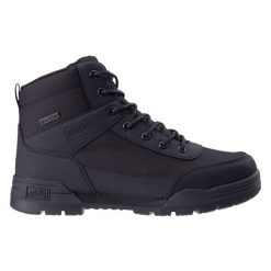 Buty taktyczne męskie Magnum Armory Mid WP - czarne, Rozmiar buta 44. Czarne buty do biegania MAGNUM, z aplikacjami, z materiału, przed kolano, bez zapięcia, do biegania. Za 244.99 zł.