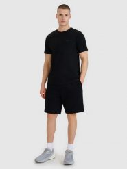 4F Spodenki dresowe męskie - czarne M. Czarne krótkie spodenki sportowe 4F, l, bez wzorów, z bawełny. Za 99.99 zł.