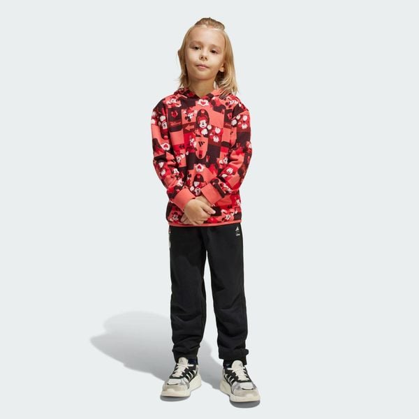 Disney Mickey Mouse Jogger Set. Czerwone bluzy Adidas, bez wzorów, z dresówki, z kapturem. W wyprzedaży za 236.75 zł.